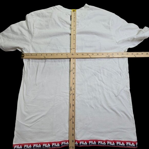 Fila Bella Italia Spellout White Cotton T-shirt, Men's Large - Picture 7 of 10